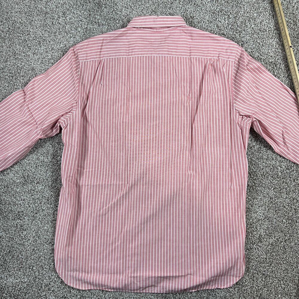 Sewn For J Crew Shirt Mens Large Pink Stripe Button Up 2 Ply Prep Classic - Picture 4 of 13